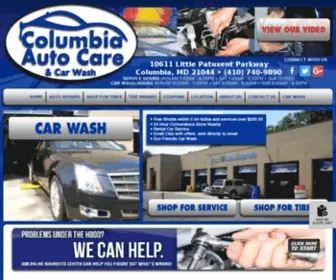 Columbiatireauto.com(Columbia Auto Care and Car Wash) Screenshot