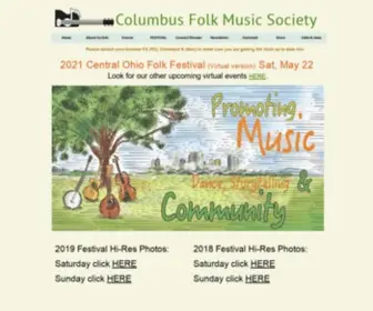 Columbusfolkmusicsociety.org(CFMS) Screenshot