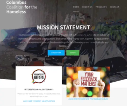 Columbushomeless.org(Columbus Coalition for the Homeless) Screenshot