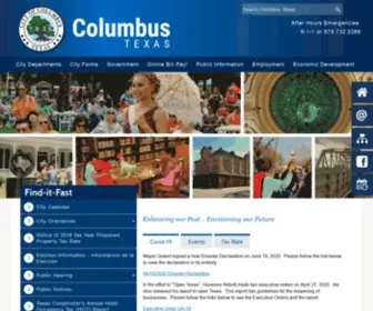 Columbustexas.net(City of Columbus) Screenshot