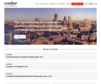 Combar.com(The Specialist Bar Association For Commercial Barristers) Screenshot