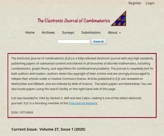 Combinatorics.org(The Electronic Journal of Combinatorics) Screenshot