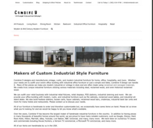 Combine9.com(Vintage and modern industrial furniture for the home and office) Screenshot