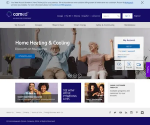 Comed.com(An Exelon Company) Screenshot