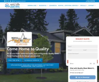 Comehometoquality.com(Quality Sheet Metal Heating & Air) Screenshot