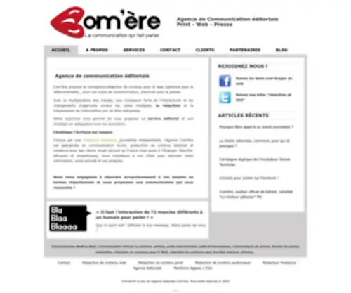 Comere.fr(Agence de communication éditoriale Print) Screenshot