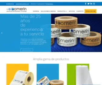 Comerin.com(Fabricante de Etiquetas y Cinta Adhesiva en Madrid) Screenshot