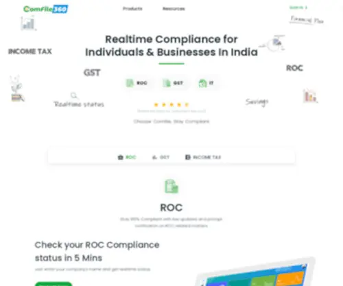Comfile360.com(Income Tax Return Filing in India) Screenshot