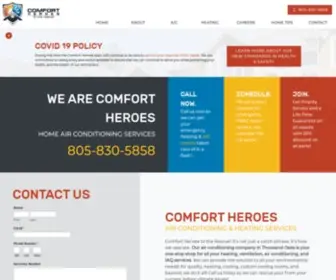 Comfortheroes.com(Comfort Heroes Air Conditioning and Heating Services in Thousand Oaks) Screenshot