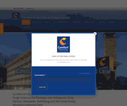 Comfortinnpigeonforge.com(Comfort Inn & Suites at Dollywood Lane) Screenshot