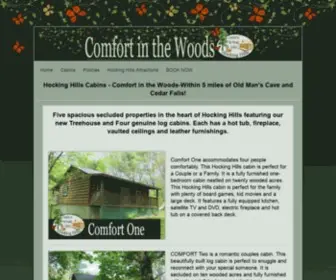 Comfortinthewoods.com(Hocking Hills) Screenshot