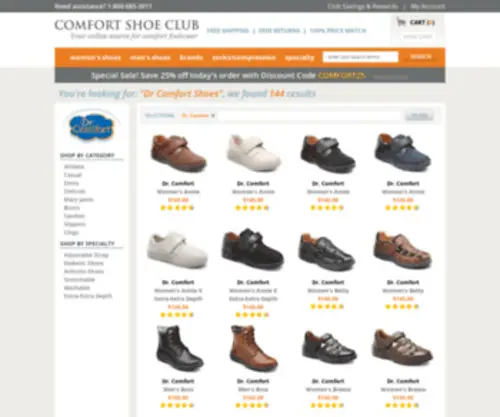 Comfortshoeclub.com(Dr Comfort Shoes) Screenshot