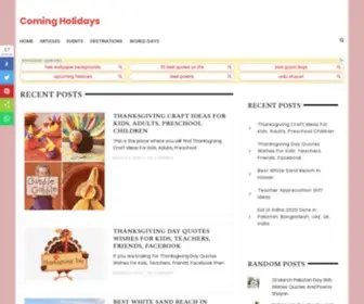 Comingholidays.net(Upcoming holidays and Event Celebrations on Best Destinations) Screenshot