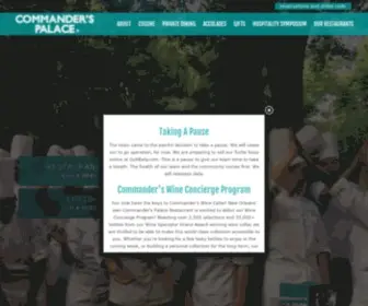 Commanderspalace.com(Famous New Orleans Restaurant) Screenshot