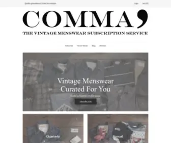 Commavintage.com(The Vintage Menswear Subscription Service) Screenshot