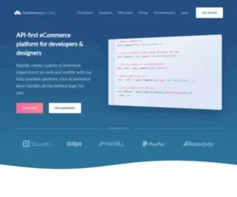 Commercejs.com(Headless Commerce for Businesses) Screenshot