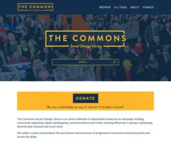 Commonslibrary.org(The Commons Social Change Library) Screenshot