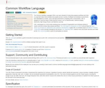 Commonwl.org(Common Workflow Language) Screenshot
