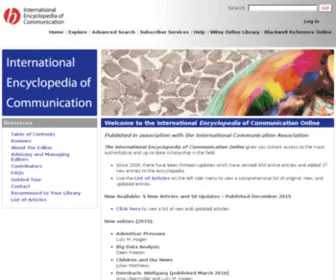 Communicationencyclopedia.com(International Encyclopedia of Communication Online) Screenshot