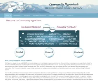 Communityhyperbaric.com(U.S. Distributor of Safe and effective Vermont mild hyperbaric oxygen chambers) Screenshot