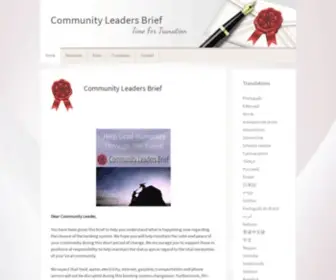 Communityleadersbrief.org(Time For Transition) Screenshot