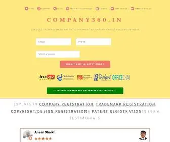 Company360.in(COMPANY360 Indias #1 portal for Trademark) Screenshot