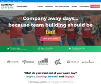 Companyawaydays.com(Corporate away days & team building in the UK & Europe) Screenshot