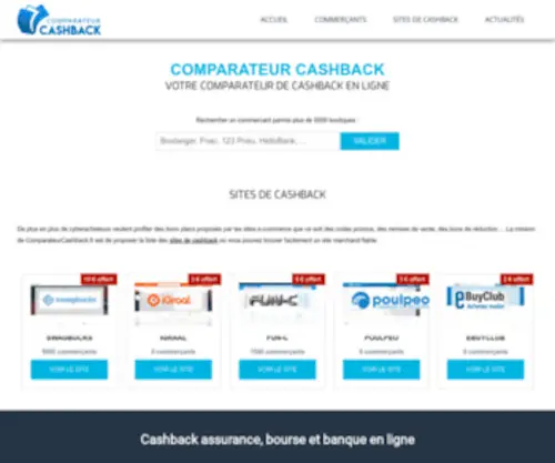 Comparateurcashback.fr(Comparateur cashback) Screenshot