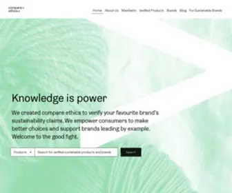 Compareethics.com(Sustainability compliance platform for retailers) Screenshot