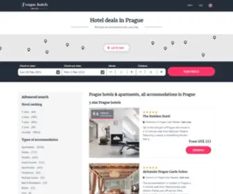 Comparehotelsprague.com(Prague hotels & apartments) Screenshot