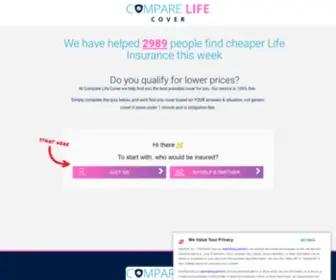 Comparelifecover.net(Compare Life Cover) Screenshot