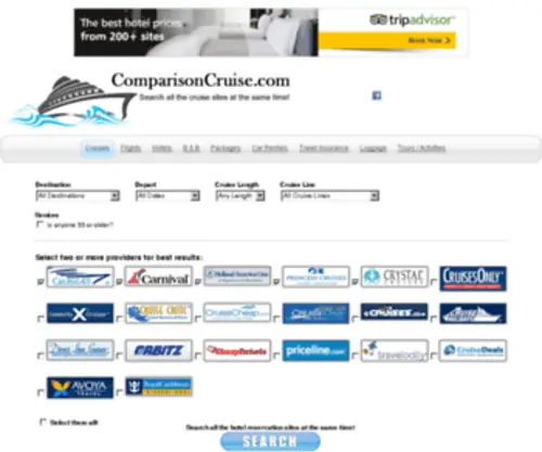 Comparisoncruise.com(Search all the cruise sites at the same time) Screenshot