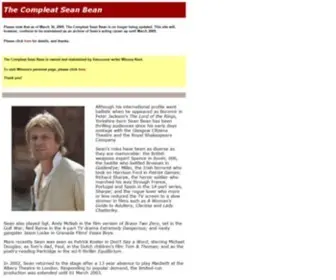 Compleatseanbean.com(The Compleat Sean Bean) Screenshot