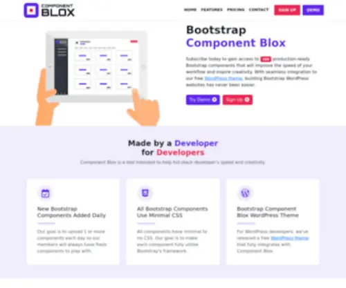 Componentblox.com(Bootstrap Components) Screenshot