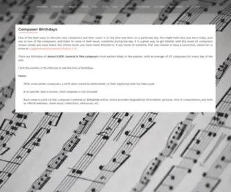 Composerbirthdays.com(Composer Birthdays) Screenshot
