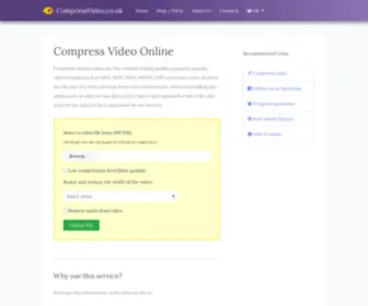 Compressvideo.co.uk(Compress & Reduce Video File Size Online for Free) Screenshot