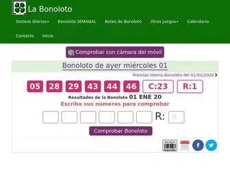 Comprobarbonoloto.es(Bonoloto de hoy. Último resultado del Jueves 15 de Febrero de 2024) Screenshot