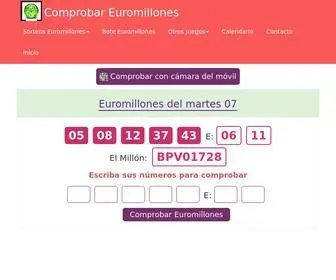 Comprobareuromillones.com(Resultados de hoy) Screenshot