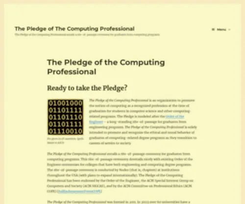 Computing-Professional.org(The Pledge of the Computing Professional) Screenshot