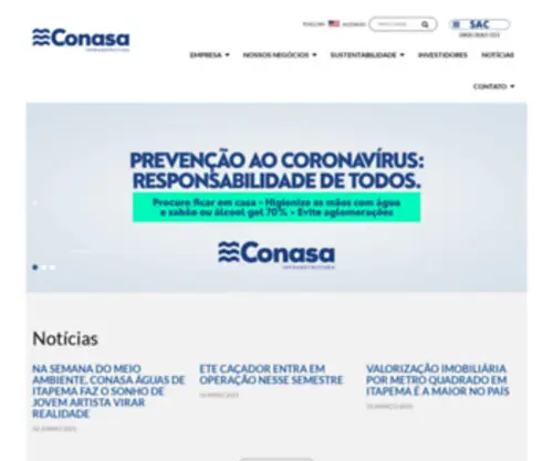 Conasa.com(A CONASA INFRAESTRUTURA S.A) Screenshot