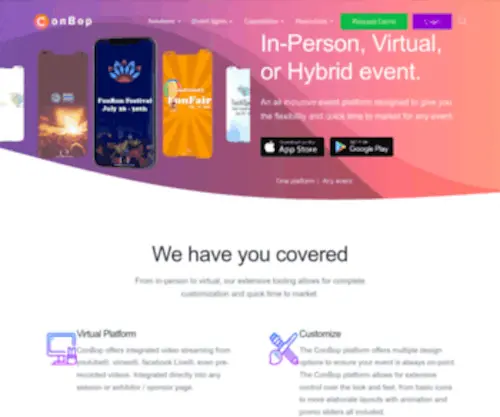 Conbop.com(Event platform for virtual and hybrid events) Screenshot