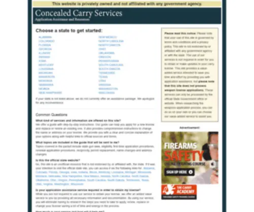 Concealedcarryservices.org(Home Concealed Handgun Licensing) Screenshot