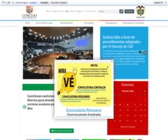 Concejodecali.gov.co(Concejo Santiago de Cali) Screenshot