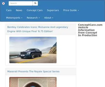 Conceptcarz.com(Vehicle Information From Concept to Production) Screenshot