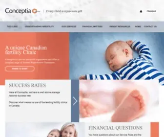 Conceptia.ca(Clinique de fertilité Conceptia Fertility Clinic) Screenshot