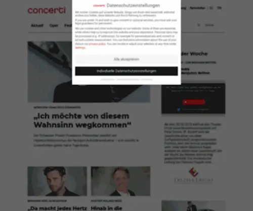 Concerti.ch(Ist das schweizer Klassikportal) Screenshot