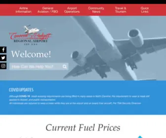 Concordairportnc.com(Concord-Padgett Regional Airport) Screenshot