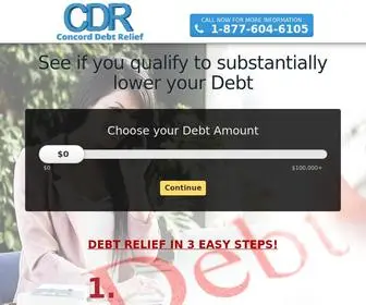 Concorddebtrelief.com(Concord Debt Relief) Screenshot