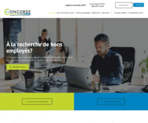 Concordeagencedeplacement.com(Agence de placement au Québec) Screenshot