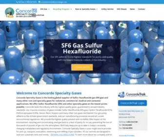 Concordegas.com(Concorde Specialty Gases) Screenshot